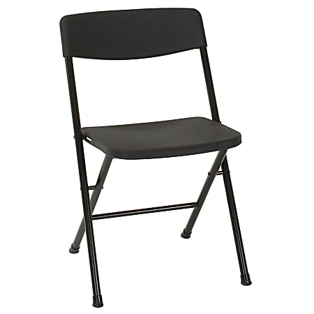 Cosco® Resin Folding Chairs, Black, Set Of 4