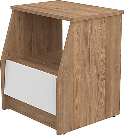 Inval Open Cubby Nightstand, 19-3/4”H x 17-3/4”W x 14-3/4”D, Amaretto Oak/White