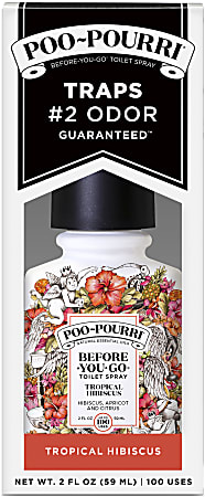 Poo-Pourri Before You Go Toilet Spray, 2 Oz, Tropical Hibiscus, Pack Of 12 Bottles