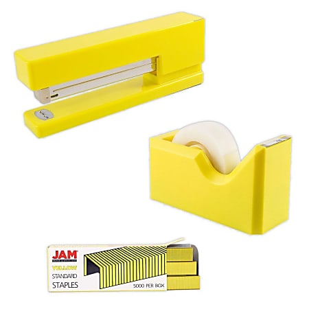 JAM Paper® 3-Piece Office Organizer Set, Yellow