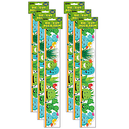 Eureka School Extra Wide Deco Trim, 3-1/4" x 37", A Sharp Bunch Line-Up, 12 Strips Per Pack, Set Of 6 Packs