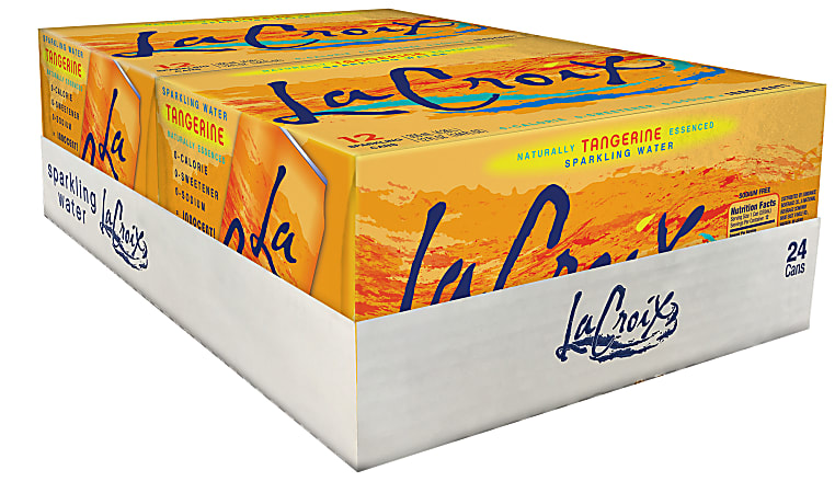 LaCroix Sparkling Water, Tangerine, 12 Oz, Case Of 24