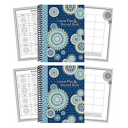 Eureka School Lesson Plan And Record Books, Blue Harmony, Pack Of 2 Books