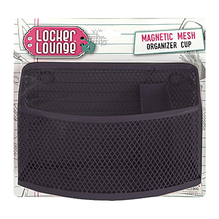 Locker Lounge™ Mesh Organizer Cup With Divider, 4"H x 5 1/2"W x 1 1/2"D, Black