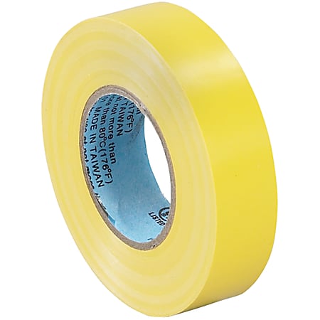 Tape Logic® 6180 Electrical Tape, 1.25" Core, 0.75" x 60', Yellow, Case Of 200