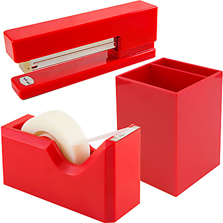 JAM Paper® Trio Desk Set, Red