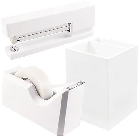 JAM Paper® Trio Desk Set, White