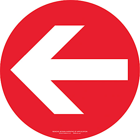 Deflecto 12" Social Distancing Floor Decals, Arrow, Red/White, Pack Of 6 Decals