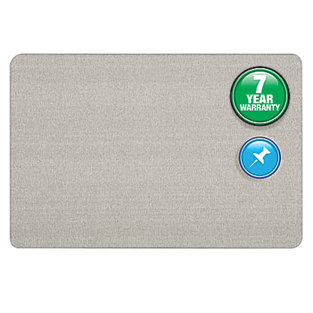 Quartet® Unframed Bulletin Board, 36" x 24", Gray