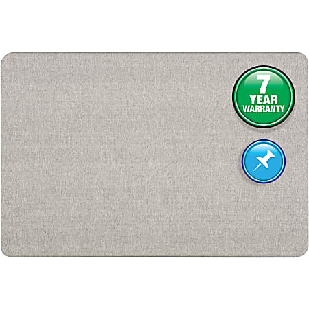 Quartet® Oval Office™ Unframed Fabric Bulletin Board, 36" x 48", Gray