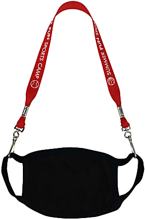 Custom Face Mask Retainer Mini With J-Hooks, Black