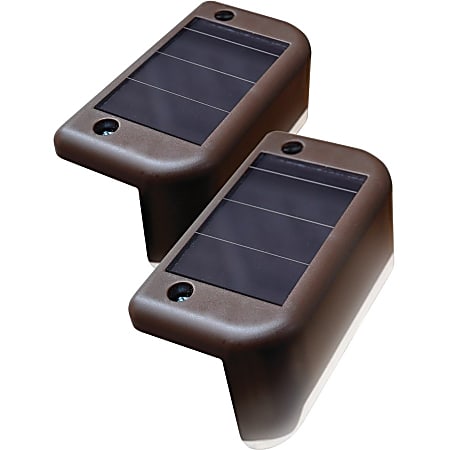 Maxsa Solar Deck Light, 4 pack, 1.2"H x 3.8"W, LED Bulb, Rechargeable Battery, Automatic, Weather Proof, Plastic