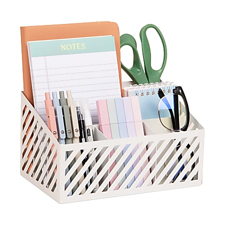 Mind Reader 5-Compartment Desktop Organizer And Mail Sorter, 4-3/4”H x 5-5/16”W x 8-1/2”D, White, Total Qty 1