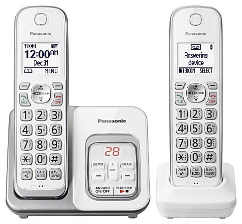 Panasonic® KX-TGD532W DECT 6.0 PLUS Expandable Digital Cordless Phone System