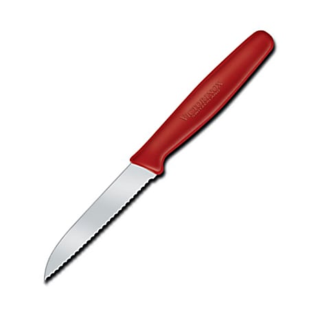 Victorinox® Serrated Sheep's Foot Paring Knife, 3-1/4", Red