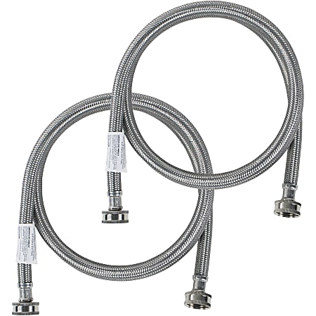 Certified Appliance Accessories® Braided Stainless-Steel Washing Machine Hoses, 4', 2-Pack, 77503
