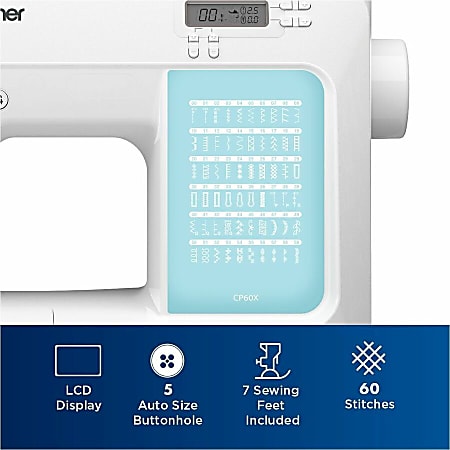 Brother CP60X Computerized Sewing Machine with 60 Built In Stitches White -  Office Depot