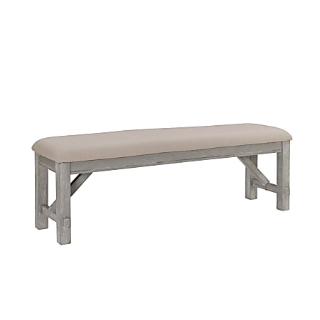 Powell Kassel Bench, With Cushion, Weathered Gray/Tan