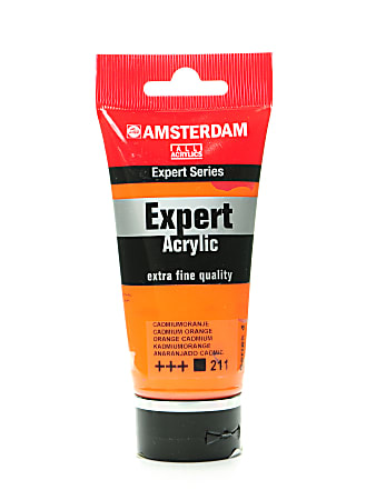 Amsterdam Expert Acrylic Paint Tubes, 75 mL, Cadmium Orange, Pack Of 2