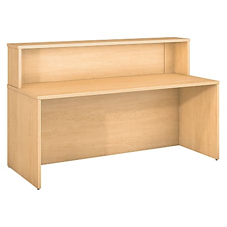 Bush Business Furniture 300 Series Reception Desk, 72"W, Natural Maple, Premium Installation