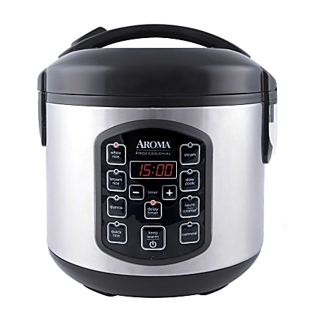 Aroma ARC 954SBD 8 Cup Digital Rice Cooker Silver - Office Depot