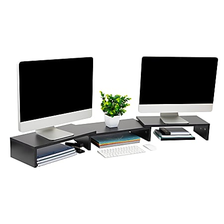 Mind Reader Dual Monitor Stand 4 34 H x 9 14 W x 51 14 D Black