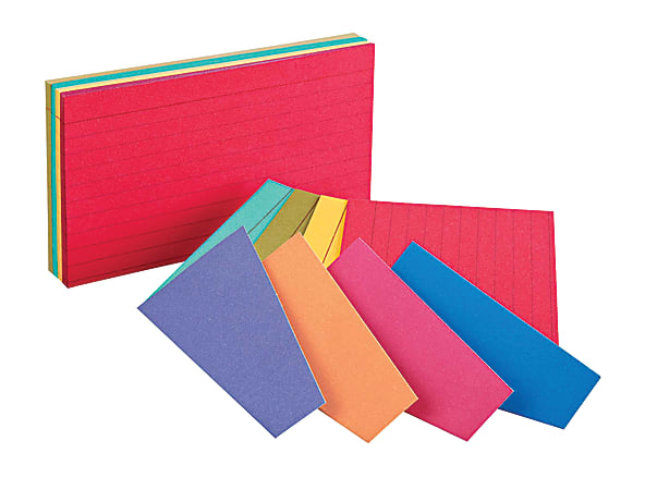 Office Depot Brand Glow Index Cards 4 x 6 Assorted Colors Pack Of