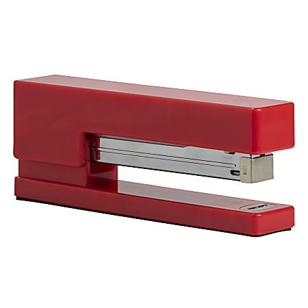JAM Paper® Plastic Stapler, 2-1/2"H x 1-1/8"W x 6"D, Red