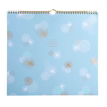 2024 Russell & Hazel Spiral Monthly Wall Calendar, 13-1/4” x 12-1/4”, Gold Foil Burst, July 2024 To June 2025, 50356