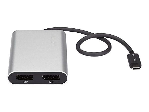 StarTech.com Thunderbolt 3 to Dual DisplayPort Adapter - 4K 60Hz - for Mac and Windows - Thunderbolt 3 Adapter - Windows and Mac - Run the most resource demanding applications on two Ultra HD 4K displays, or run a 5K monitor from a single Thunderbolt 3