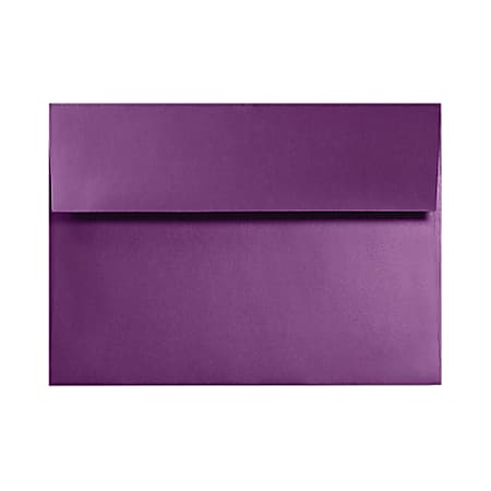 LUX Invitation Envelopes, #4 Bar (A1), Gummed Seal, Purple Power, Pack Of 50