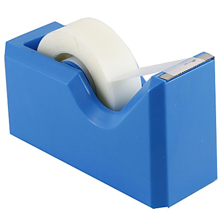 JAM Paper® Plastic Tape Dispenser, 4-1/2"H x 2-1/2"W x 1-3/4"D, Blue