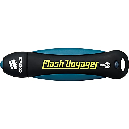 Corsair 64GB Flash Voyager USB 3.0 Flash Drive - 64 GB - USB 3.0 - 190 MB/s Read Speed - 55 MB/s Write Speed - Black, White - 5 Year Warranty
