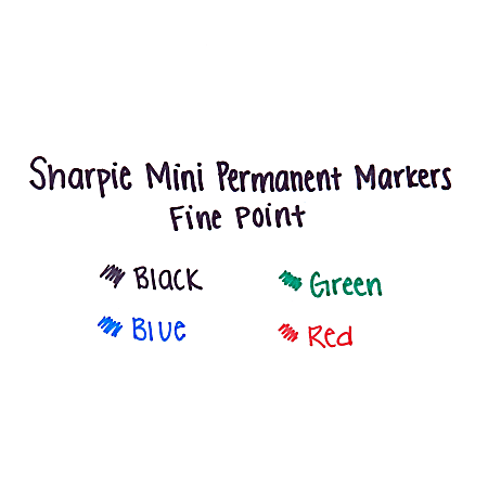 Fine Point Assorted Colors 4 Count Mini Permanent Markers 