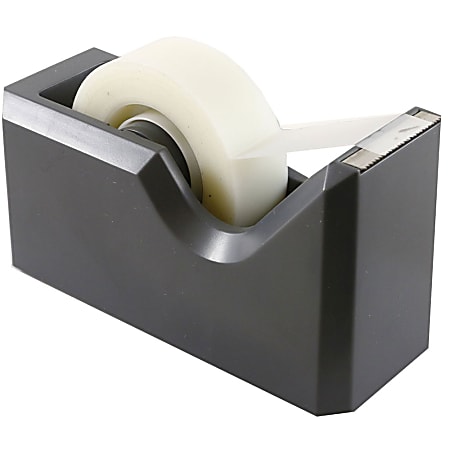 JAM Paper® Plastic Tape Dispenser, 4-1/2"H x 2-1/2"W x 1-3/4"D, Gray