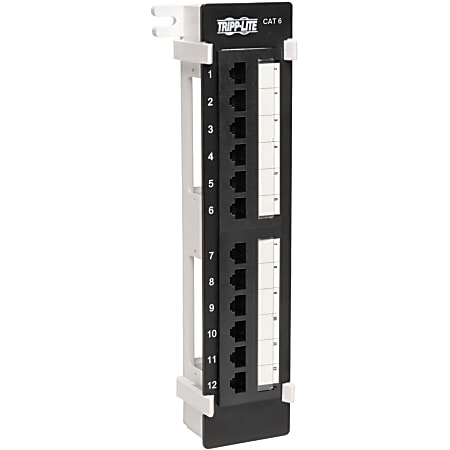 Tripp Lite by Eaton 12-Port Cat6 Wall Mount Vertical 110 Patch Panel RJ45 TAA GSA - 12 x RJ-45