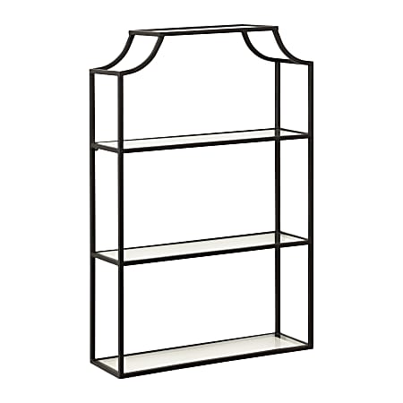 Kate and Laurel Ciel Tiered Wall Shelves, 30”H x 20-1/4”W x 6”D, Black