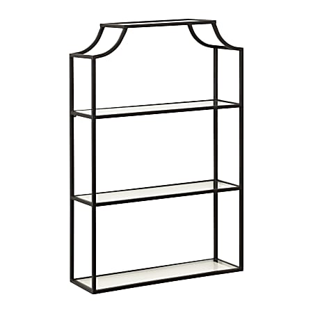 Kate and Laurel Ciel Tiered Wall Shelves, 30”H x 20-1/4”W x 6”D, Black, Set Of 3 Shelves