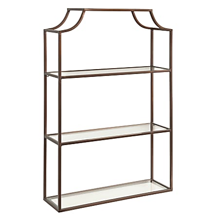 Kate and Laurel Ciel Tiered Wall Shelves, 30”H x 20-1/4”W x 6”D, Bronze