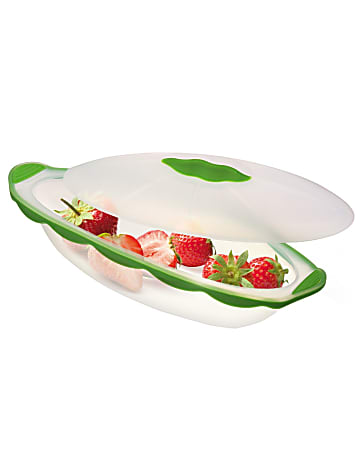 INNOKA Silicone Translucent Oval Shape Food Container With Lid, Green