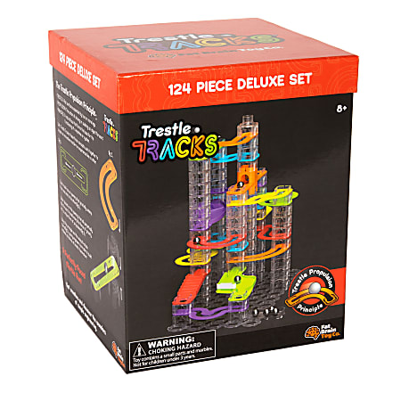 Fat Brain Toy Company Trestle Tracks, Deluxe Set, Pack Of 124 Pieces