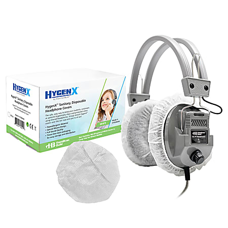 HamiltonBuhl HygenX Sanitary Ear Cushion Covers, For On-Ear Headphones & Headsets, 3-3/4" White, 50 Pairs