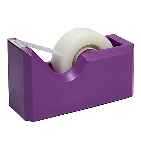 JAM Paper® Plastic Tape Dispenser, 4-1/2"H x 2-1/2"W x 1-3/4"D, Purple