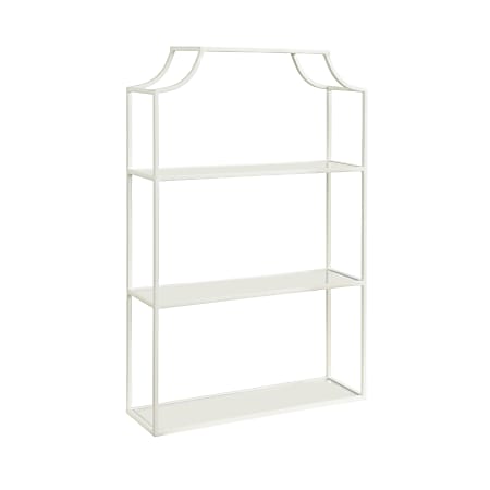Kate and Laurel Ciel Tiered Wall Shelves, 30”H x 20-1/4”W x 6”D, White, Set Of 3 Shelves