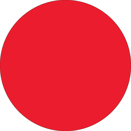 Removable Round Color Inventory Labels, DL611G, 1" Diameter, Fluorescent Red, Pack Of 500