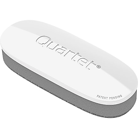 Quartet® Dry-Erase Board Eraser, 2" x 5", White/Silver