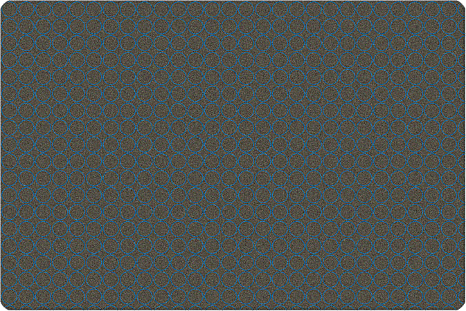 Carpets for Kids® KIDSoft™ Subtle Stripes Circular Tonal Solid Rug, 3’ x 4', Gray/Blue