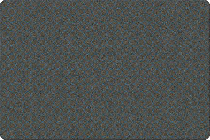 Carpets for Kids® KIDSoft™ Subtle Stripes Circular Tonal Solid Rug, 3’ x 4', Gray/Blue