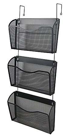 Office Depot® Brand Mesh Hanging Wall Files, Black, Pack Of 3 Files