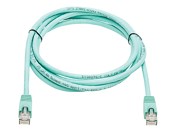 Eaton Tripp Lite Series Cat6a 10G Snagless UTP Ethernet Cable (RJ45 M/M), Aqua, 7 ft. (2.13 m) - Patch cable - N261007AQ